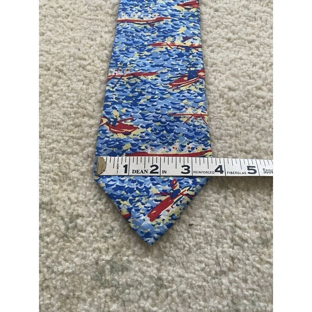 The Art Institute Of Chicago Abstract Silk Tie Sailboats Paint Vintage Italy/USA